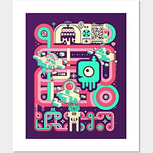 World 2 [blue, white, pink] T-Shirt Posters and Art